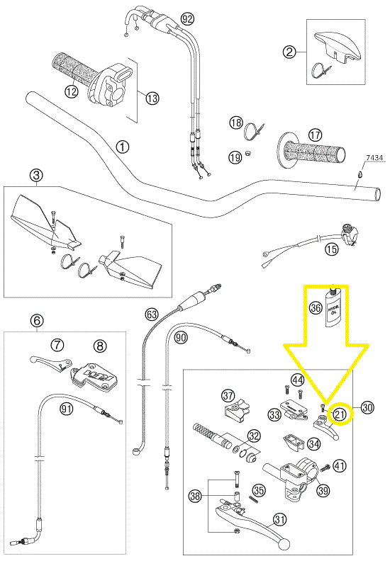 MANETA DECOMPRESOR POMPA AMBREIAJ KTM 250/400/450/520/525 '00-'05 / XC ATV 450/525 59002047000 [1]