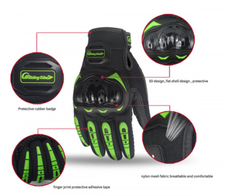 MANUSI NEGRU / VERDE CU PROTECTI MOTO/ATV/CROSS [2]