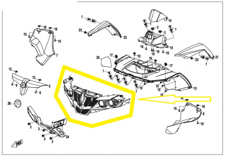 MASCA FATA CFMOTO CFORCE 500/520/550/600 2014-2020 [2]