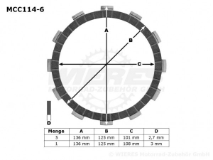 Ambreiaj - SET LAMELE AMBREIAJ HONDA CRM 125 90-99, NSR 125 88-03, TRX 350 00-06, VT 500 SHADOW 83-85