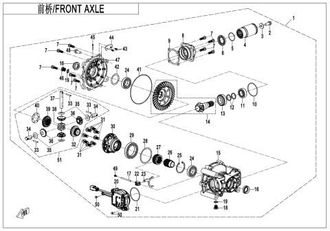 MOTORAS 4X4 DIFERENTIAL FATA CFMOTO CFORCE X8 / X10 GEN3 2024->2026 , UFORCE U10 , ZFORCE Z10 [1]