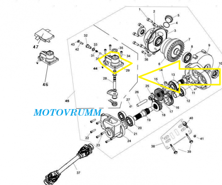 MOTORAS ACTIONARE 4X4 LINHAI 260/300/400 ( ATENTIE LA MUFA ) [2]