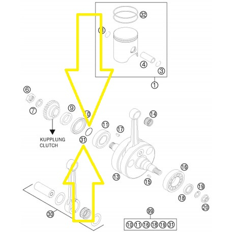 O-RING BUCSA AMBIELAJ KTM 2T EXC / XC-W / SX / Freeride 250/300/360/380 1994-2023 [1]