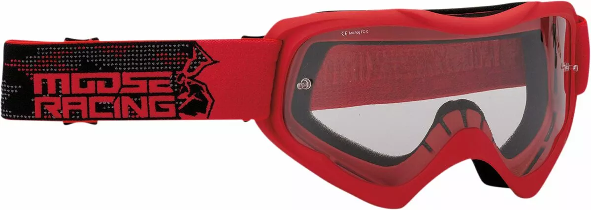 Ochelari - OCHELARI MOTOCROSS CU STICLA TRANSPARENTA ROSU
