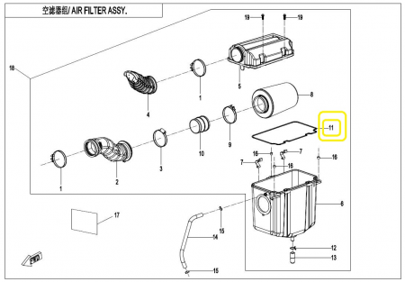 ORING FILTRU AER CFMOTO CFORCE 400/450/520/550/600/625 TOURING 2015-2024 [1]