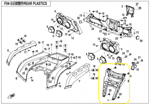 ORNAMENT CADRU SPATE CFMOTO CFORCE 800 X8 / 820  ->2019 [1]