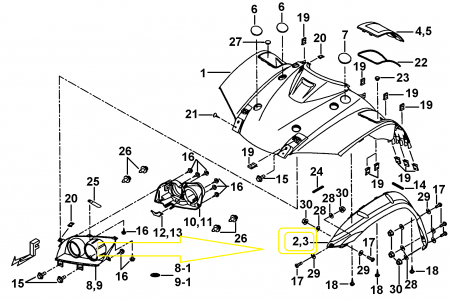 OVERFENDER STANGA FATA TGB BLADE 550 / 600 FATA-STANGA [1]