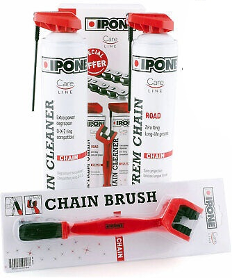 KIT REVIZIE ULEI SI FLILTRU - PACHET INTRETINERE LANT MOTO STRADA IPONE 2X750 ML + PERIE LANT