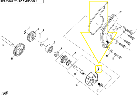 PALETA POMPA APA CF MOTO CFMOTO CFORCE / ZFORCE / UFORCE 800 / 820 2012-2022 [1]