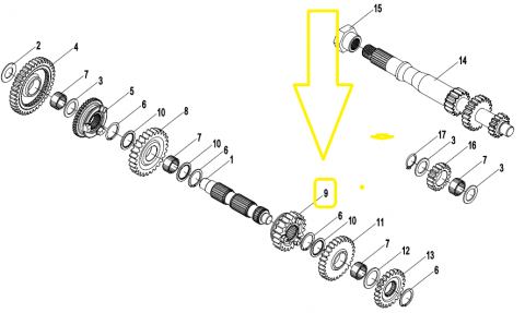 PINION CUTIE VITEZA CFMOTO 400/450/520/550/625 2014-2025 [2]