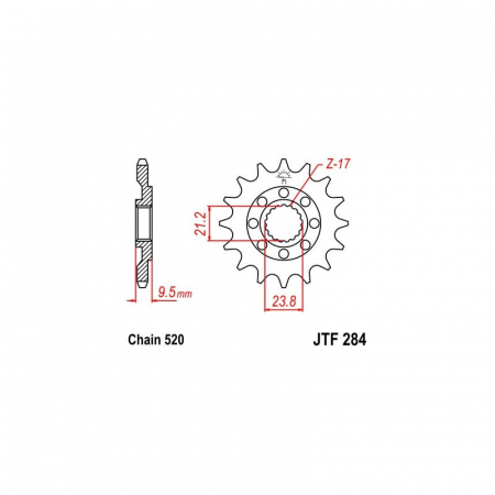 PINION FATA HONDA CR250R '88-'06 2T  / CR500 / CRF 450 '02-'15 / HM-MOTO 450 / TRX 450 R 4T [1]