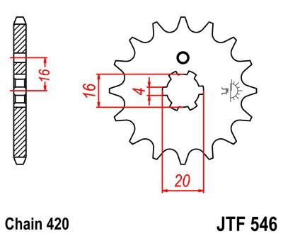 Pinion / Lant transmisie - Pinion fata Kawasaki KX 60/65/80/85 / Yamaha PW 80 / TT-R 50/90/110