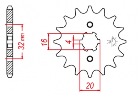 PINION FATA TRANSMISIE YAMAHA MT125 ,WR125, YZF YZF-R125 97-20 / RIEJU 125 / BETA RR 125 [1]