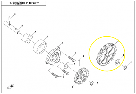 PINION POMPA ULEI CFMOTO 800/820/850/1000 CFORCE / UFORCE / ZFORCE [2]