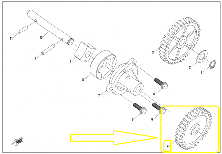 PINION POMPA ULEI CFMOTO 800/820/850/1000  33DINTI [2]