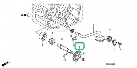 PINION POMPA ULEI HONDA CRF 150 / CRF450R / 450X / TRX450R OEM [2]