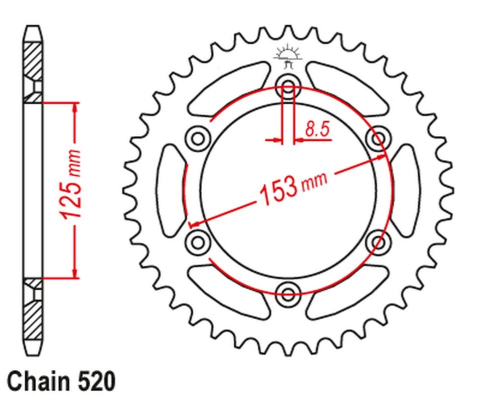 PINION SPATE BETA RR 125-430CC 11'-23' HONDA CR 125-500CM 82'-07' CRF 150-450 03'-24' [1]