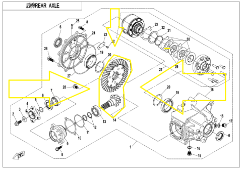 PINION SPATE + COROANA GRUP SPATE CFMOTO CFORCE 820/850/1000 2016-2025 [2]