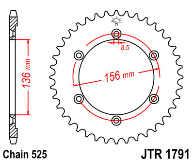 Pinion / Lant transmisie - PINION SUZUKI DR 650 (96-15) XF650 (97-03)