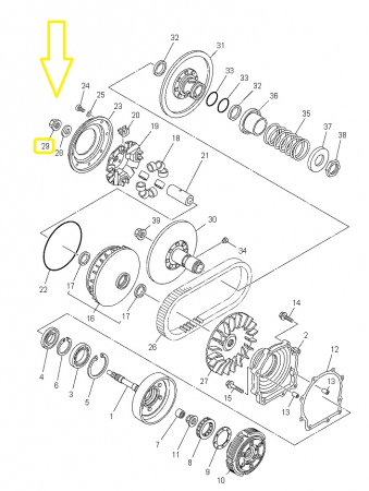 PIULITA AX VARIATOR Yamaha Grizzly 350/400/450/550/660/700 M16x1 [1]