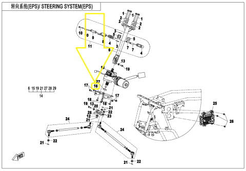 PLACA MONTAJ SERVO CFMOTO CFORCE 400/450/520/550 2014->2022  / GOES TERROX 400/500 [1]
