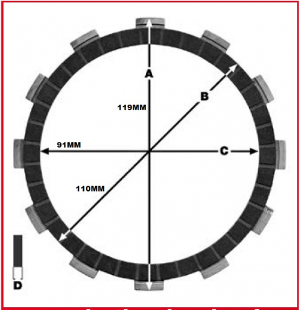 PLACUTE AMBREIAJ KAWASAKI KX 80/85 '98-'15 [1]