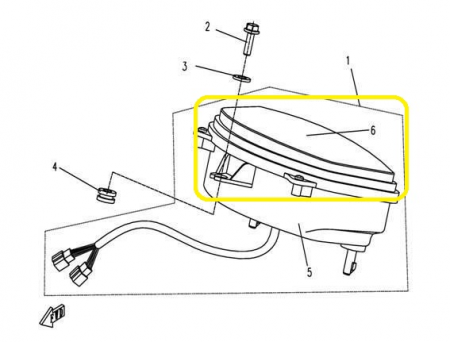 PLASTIC BORD / GEAM VITEZOMETRU CFMOTO CF500 / CF625 X5 / X6 ORIGINAL [2]