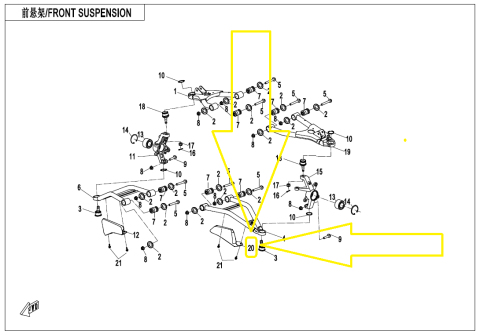 PLASTIC BRAT FATA STANGA CFMOTO CFORCE 850 / 1000 2017-2025 [1]