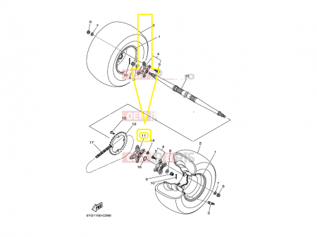 PRINDERE PINION YAMAHA RAPTOR 700 YFZ 450 5TG-25386-00-00 / 1S3-25386-00-00 [1]