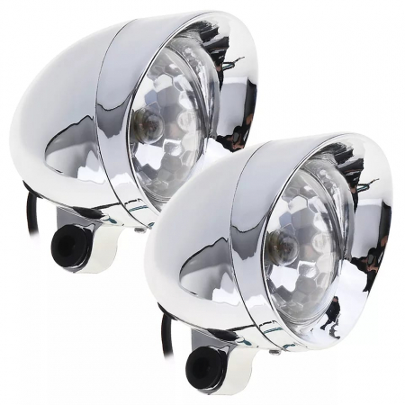 PROIECTOARE CROMATE MOTOCICLETA RETRO 2BUC/SET [3]