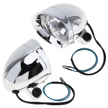 PROIECTOARE CROMATE MOTOCICLETA RETRO 2BUC/SET [1]