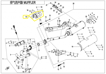 PROTECTIE TERMICA (LA IMBINATURA) CFMOTO 400 / 450 / 520 / 550 / 600 MODEL L [2]