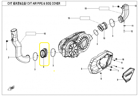 RACORD FLEXIBIL AERISIRE CUREA CFMOTO 625 2020-2024 [1]