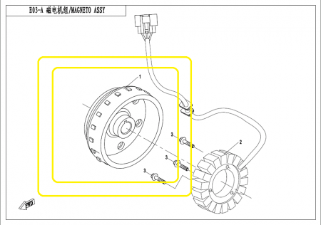 ROTOR MAGNETOU CFMOTO CFORCE / ZFORCE 400/450/520/550 2015-2024 (FARA EPS) [3]