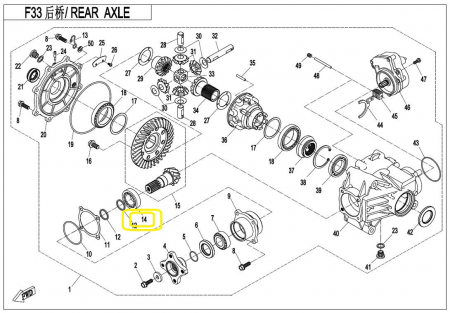 RULMENT GRUP FATA / SPATE CEL DE LA PINION ATAC CFMOTO 400/450/500/520/550/625/800/1000 [2]