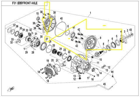 RULMENT MARE GRUP FATA CFMOTO ATV/UTV/SSV 500,625,800 2007-2022 [1]