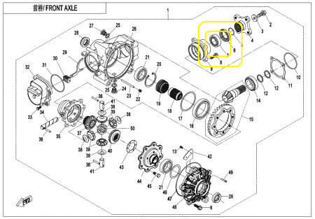 RULMENT PINION ATAC DIFERENTIAL FATA / SPATE CFMOTO 400/450/520/550/625/850/1000 [2]