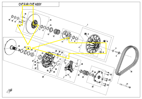 RULMENT VARIATOR CFMOTO CFORCE 850 X8 / 1000 X10 GEN3 2024-2027 [2]