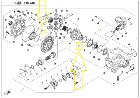 SAIBA PINION REGLAJ GRUP SPATE CFMOTO ATV/SSV/UTV 400/450/520/625/800/850/1000 2016-2026 [2]