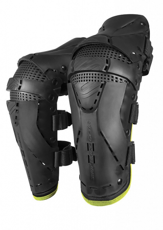 SET GENUNCHIERE PROTECTII GENUNCHI ORTEZE  SHOT  ADULT CULOARE NEGRU GALBEN FLUO DIMENSIUNE UNIVERSALA