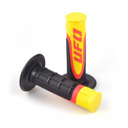 Echipament - SET MANSOANE MOTOCICLETA UNIVERSALE 22MM -25MM UFO GALBEN-ROSU