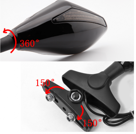 OGLINZI MOTO UNIVERSALE CU SEMNALIZARI INCLUSE (PRINDERI IN CARENA) CBR 125/500/600 NINJA 250 /YAMAHA YZF R1 / R6 [4]