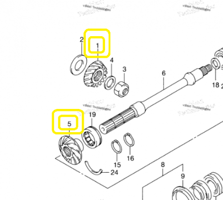 SET PINIOANE TRANSFER CUTIE VITEZE SUZUKI LT-A 500 F 2000-2007 [1]