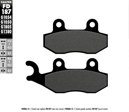 SET PLACUTE FRANA FATA KYMCO 50/125  SMC BAROSA [1]