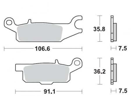 SET PLACUTE FRANA STANGA FATA-SPATE YAMAHA GRIZZLY 250R / 550 / 700 2008 - 2020 [1]