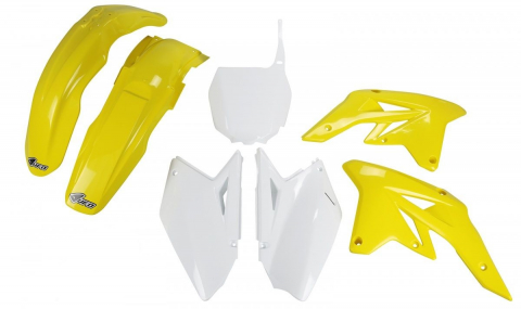 SET PLASTICE SUZUKI RMZ 250 '07 -'09 CULOARE GALBEN ( ALB - CU PLACĂ ALBĂ )