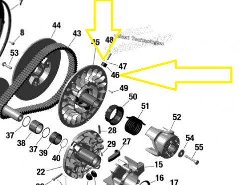 SET ROLE VARIATOR SECUNDAR CAN-AM MAVERICK 900-1000 2017-2024 [1]