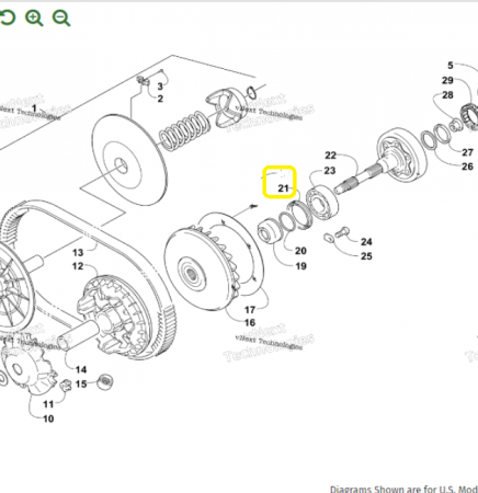 Simering ambreiaj (OALA ) Arctic Cat 550 / 570 / 650 / 700 / 1000 2005-2022 [1]