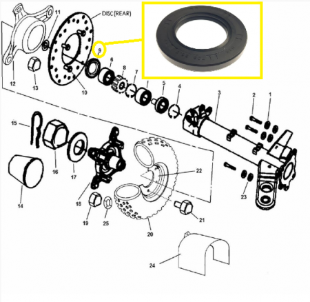 Transmisie - Simering bascula spate (exterior) atv Linhai 21009