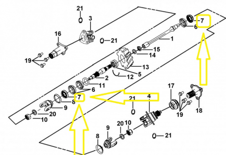 SIMERING CUTIE VITEZE (iesire cardan fata/spate) TGB 425/525/550/600/1000 [3]